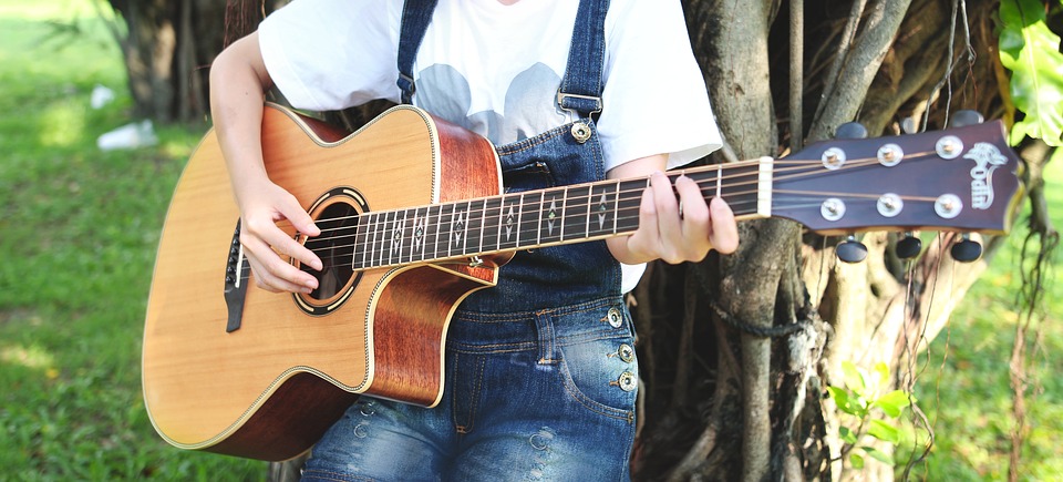 playing guitar